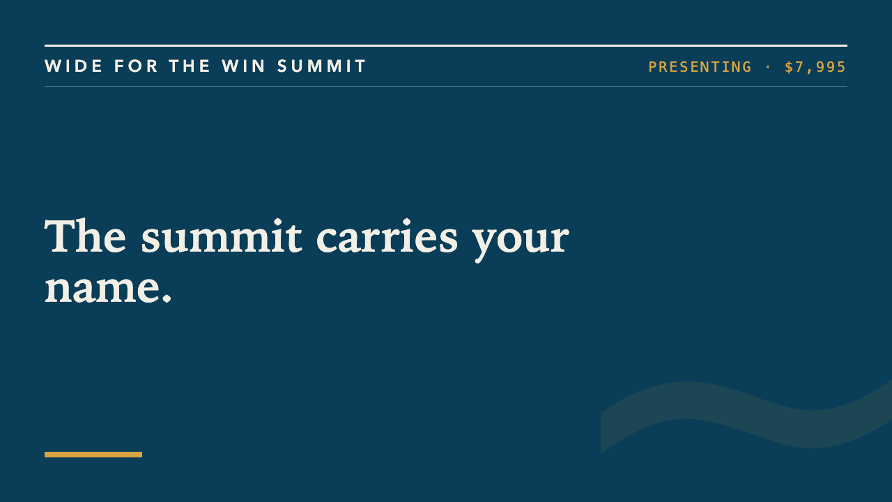 Wide for the Win Summit Presenting Sponsor